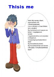 English Worksheet: This is me