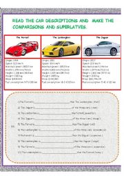 English Worksheet: Comparatives and Superlatives