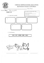 English Worksheet: TEST ANIMALS, TIMES,  JOBS, FOODS, PLACES