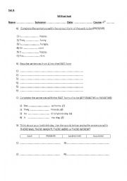 English Worksheet: Verb to be