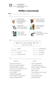 English Worksheet: Written Commands