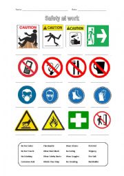 English Worksheet: Safety at Work