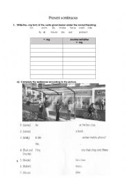 English Worksheet: Present continuous Exercises