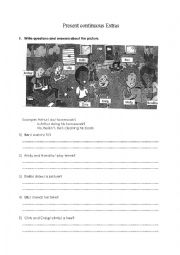English Worksheet: Present continuous Extra exercises