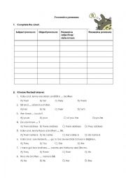 English Worksheet: Possessive pronouns exercises