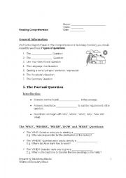 Comprehension Question Types (Literal and Inferential)