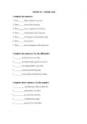 English Worksheet: There is / There are