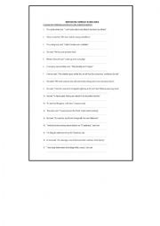 English Worksheet: Reported speech 