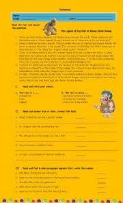 English Worksheet: The legend of bigfoot at honey island swamp