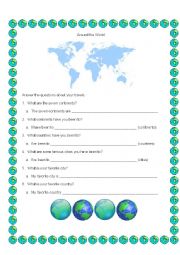 English Worksheet: Around The World Worksheet