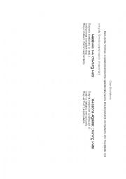 English Worksheet: For or Against Pets Class Discussion