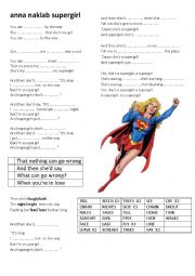 English Worksheet: anna naklab supergirl