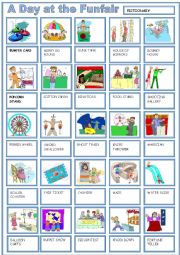 English Worksheet: A DAY AT THE FUN FAIR pictionary