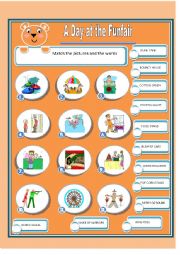 English Worksheet: A DAY AT THE FUN FAIR 1