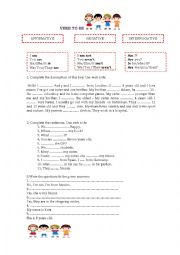 English Worksheet: Verb to be