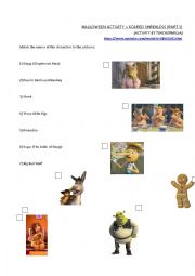 English Worksheet: Halloween Video Activity - Scared Shrekless