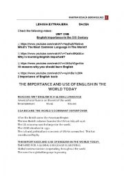 English Worksheet: importance of english 