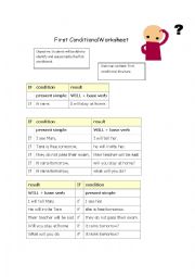 English Worksheet: First conditional worksheet 