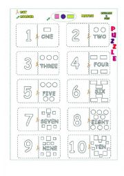 English Worksheet: domino numbers