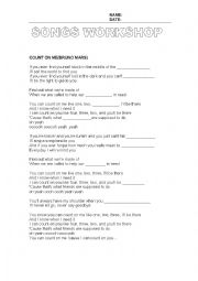 English Worksheet: Count on me. Bruno mars. Fill in the gaps