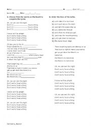 English Worksheet: Song - Dont Worry by Madcon
