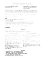 English Worksheet: Cambridge FCE or CAE Speaking Exam : Tutorial for 