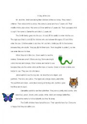 English Worksheet: A Day at the Zoo