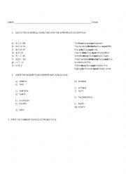 Mathematical  operations- numbers