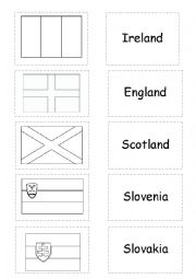 English Worksheet: Countries - Memory game