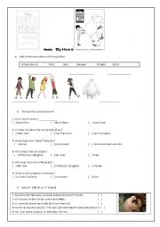 English Worksheet: Big Hero 6