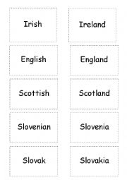 countries and nationalities memory game