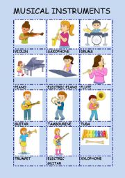 English Worksheet: MUSICAL INSTRUMENTS