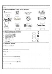 English Worksheet: Months of the year