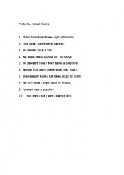 English Worksheet: Have Dont Have Worksheet