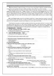 English Worksheet: global tes for Bac