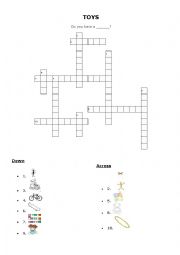 Toys Crossword Puzzle