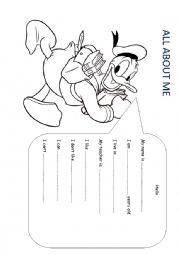 English Worksheet: ALL ABOUT ME