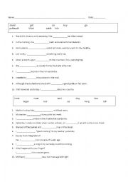 English Worksheet: Past tense irregular verbs