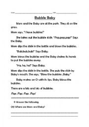 English Worksheet: COMPREHENSION 