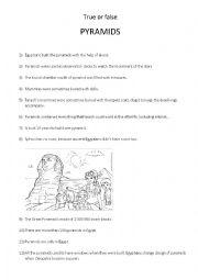 English Worksheet: Pyramids - True or false