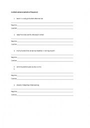 English Worksheet: Jumbled sentences - adverbs of frequency