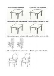 prepositions - read and draw