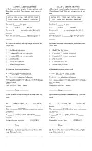 English Worksheet: Song 