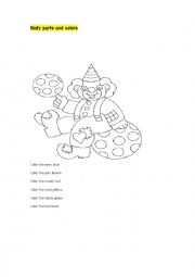 English Worksheet: body parts