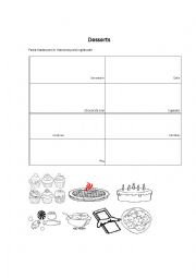 English Worksheet: Desserts