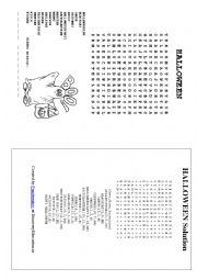 English Worksheet: halloween wordsearch