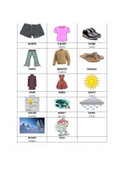 English Worksheet: Clothes and weather vocabulary