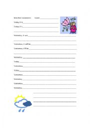 English Worksheet: Weather statements (affirmative)