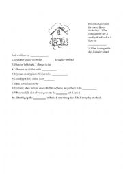 English Worksheet: The House