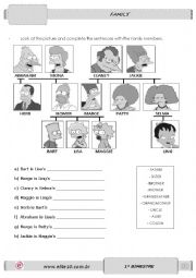 English Worksheet: My family